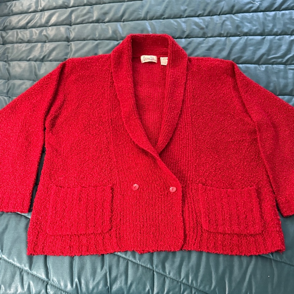 Ashley Hill Red Knit double breasted cardigan